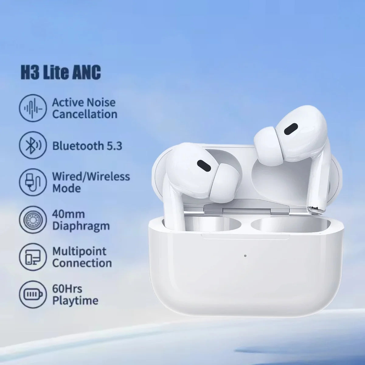 Airs Pro Wireless Headphones Bluetooth Headphones Fake AirPods with Microphone Charging Case Headphones for All Smartphones