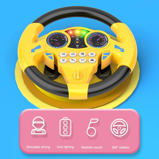 Simulate Driving a Car, Steering Wheel, Electric Toy Sound, CHILDREN'S Music Education, Pushing a Cart, Driving a Vocal Toy