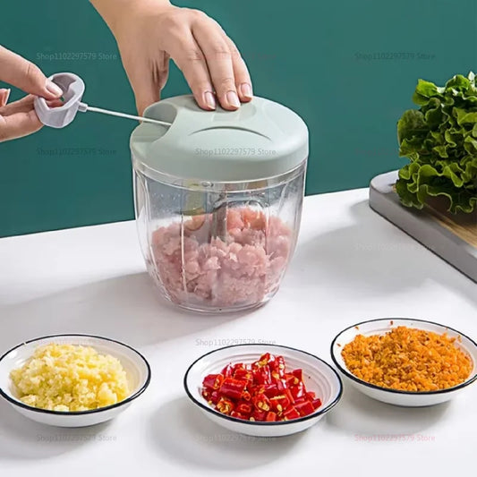 Manual Garlic Chopper Meat Mincer Hand Pull Press Crusher Multifunctional Vegetable Chili Onion Cutter Kitchen Accessories