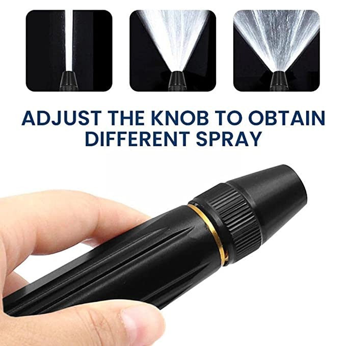 High Pressure Water Spray Nozzle Hose Pipe Adjustable Metal Spray Nozzle Water Pressure Booster Water Spray Gun for Car Wash cleaning & Gardening Water Pressure Nozzle