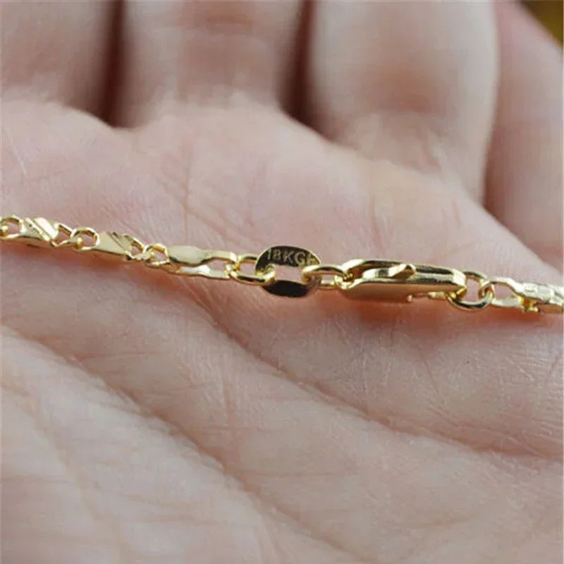 Exquisite Fashion 18K Gold Color Filled Necklace For Women Men Size 16-30 Inch Jewelry Chain Wholesale