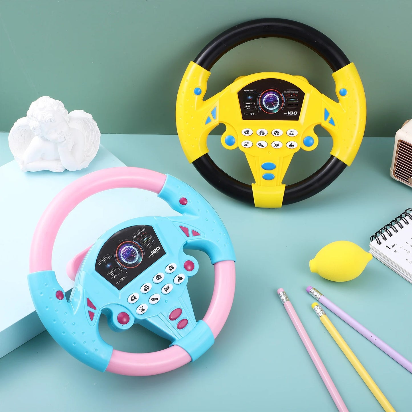 Simulate Driving a Car, Steering Wheel, Electric Toy Sound, CHILDREN'S Music Education, Pushing a Cart, Driving a Vocal Toy