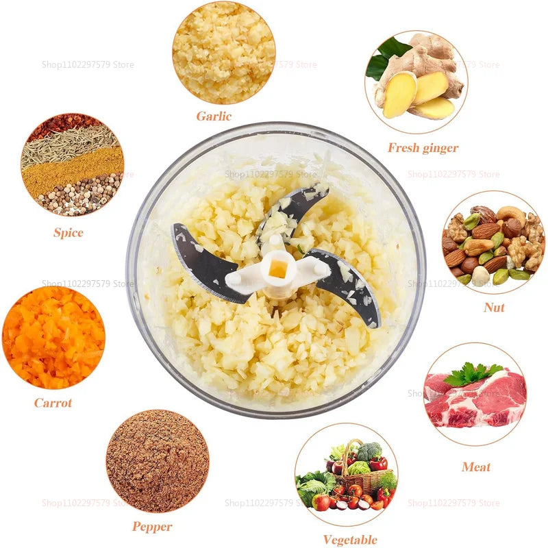 Manual Garlic Chopper Meat Mincer Hand Pull Press Crusher Multifunctional Vegetable Chili Onion Cutter Kitchen Accessories