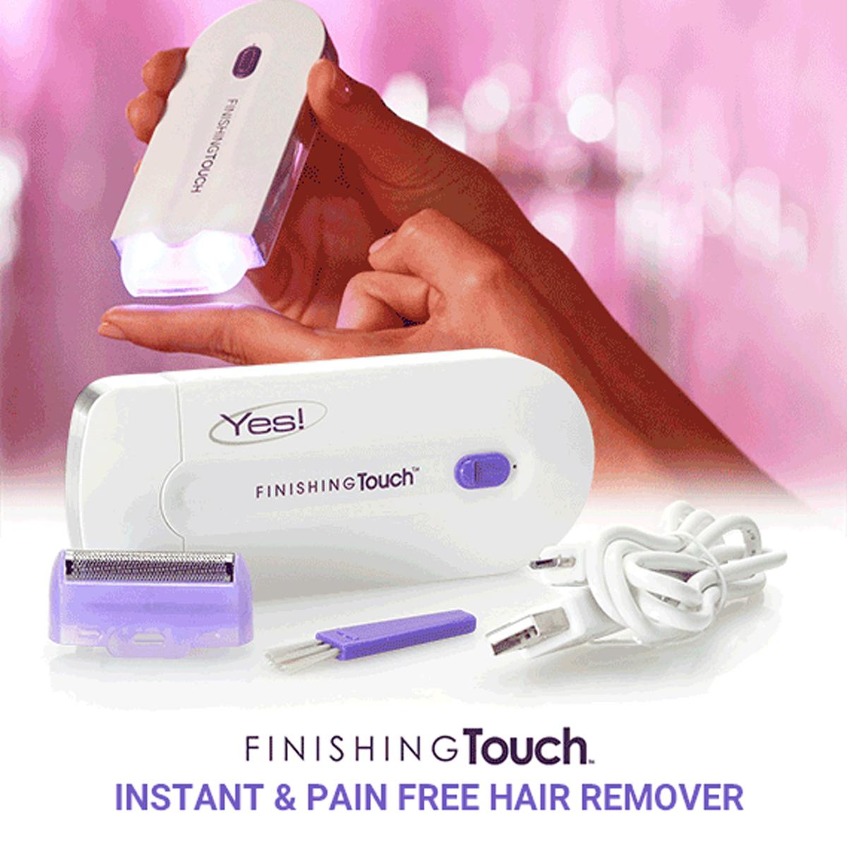 YES Finishing Touch USB Rechargeable 2 in 1 Instant Painless Hair Removal Machine, Electric Shaver Trimmer for Men Women, Full Body Facial Hair Remover for Legs, Arms, Face & Sensitive Areas